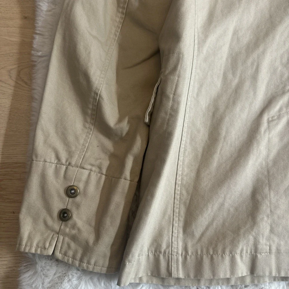 Harve Benard Womens Beige Long Sleeve Button‎ Front Utility Jacket Size 10